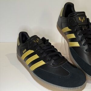 Adidas Samba Black with Gold Stripes